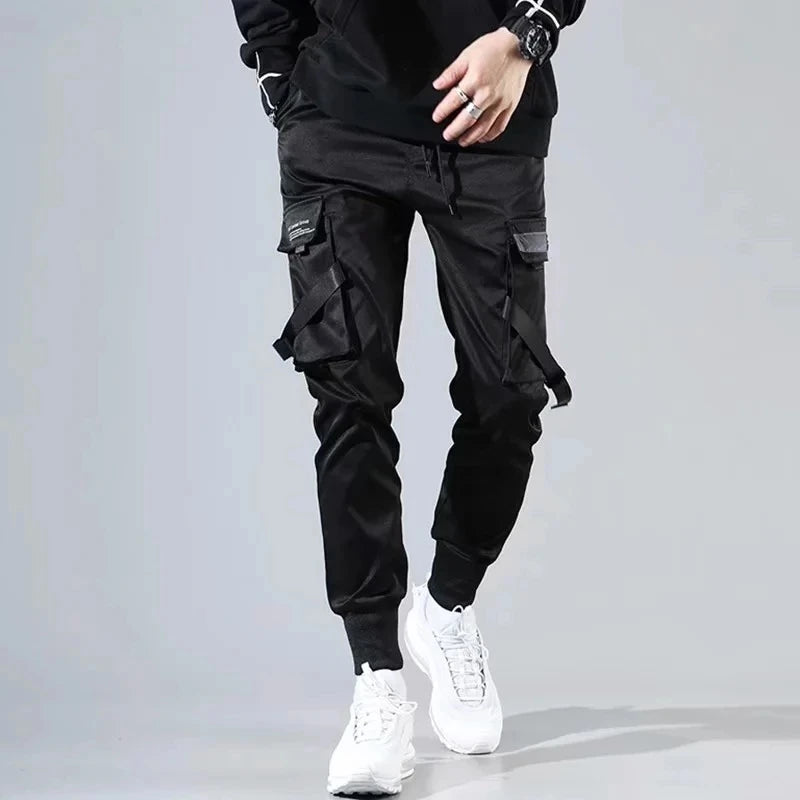 Streetwear Black Mens Harem Joggers Pants Male Cargo Pants 2023 Hip Hop Casual Pockets Sweatpants Oversized Fashion Trousers