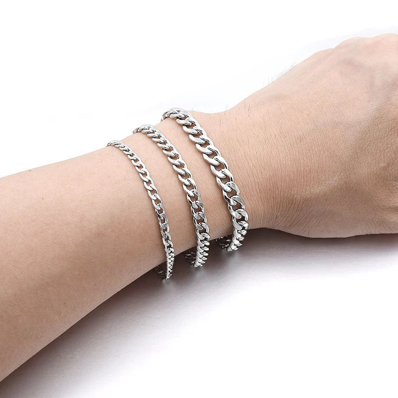 Men Curb Cuban Chain Bracelet Women Bracelet