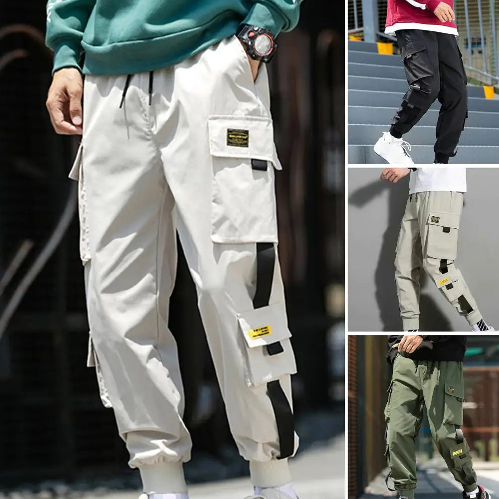 Multi Pocket Drawstring Cargo Pants, Men's Casual Cargo Pants For Summer Autumn Outdoor