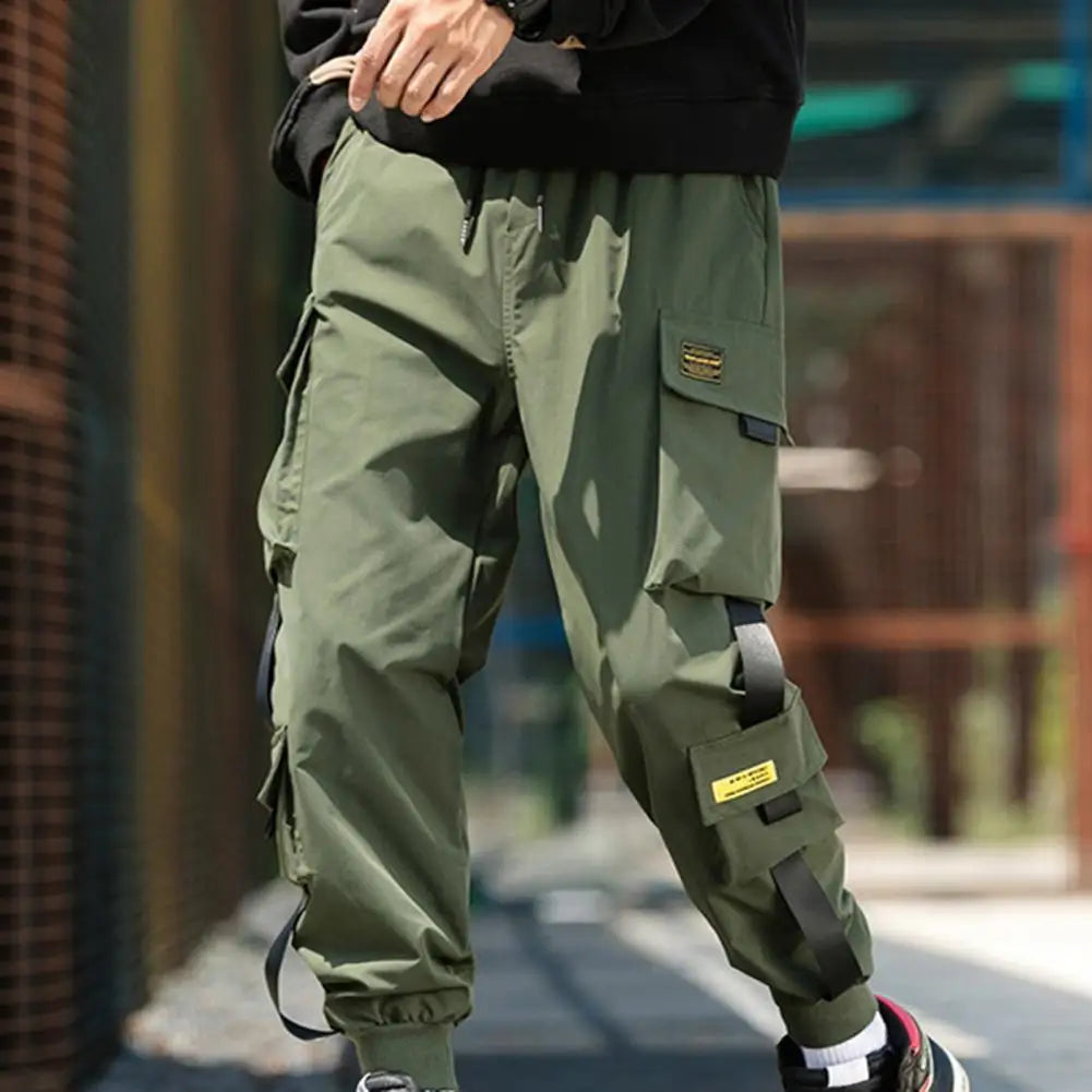 Multi Pocket Drawstring Cargo Pants, Men's Casual Cargo Pants For Summer Autumn Outdoor