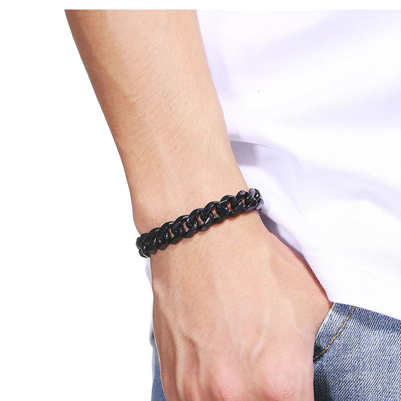 Men Curb Cuban Chain Bracelet Women Bracelet