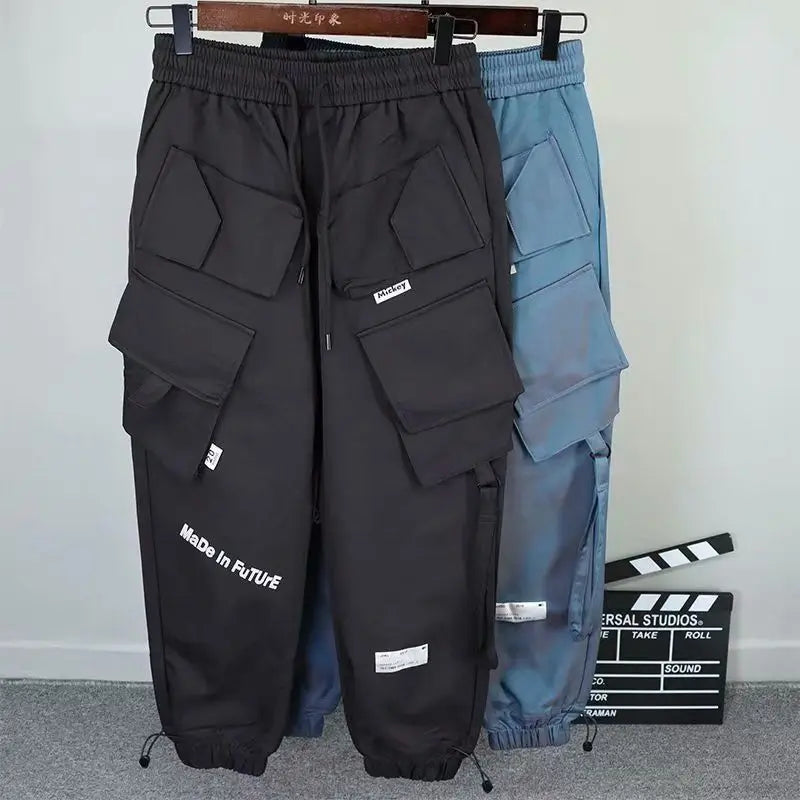 Men's Cargo Pants Fashion Hip Hop Multi-pocket Trousers Trendy Streetwear Solid Sweatpants Pantalones Casual Hombre