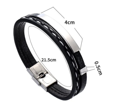 Trendy Men Leatherwear Weave Bracelet