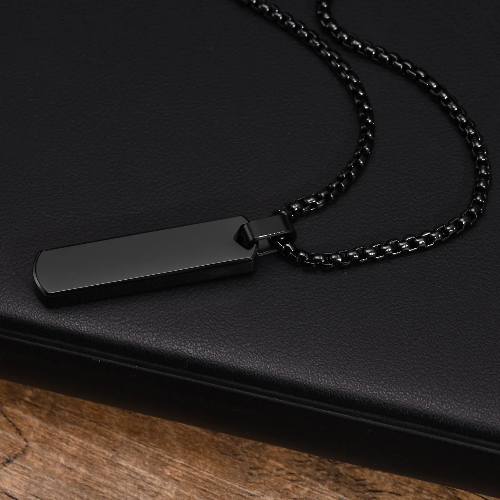 Thick Geometric Vertical Bar Pendant for Men