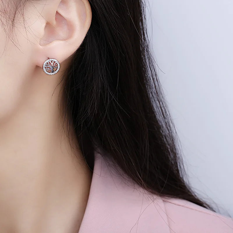 Cute Tiny Clear Crystal CZ Stud Earrings