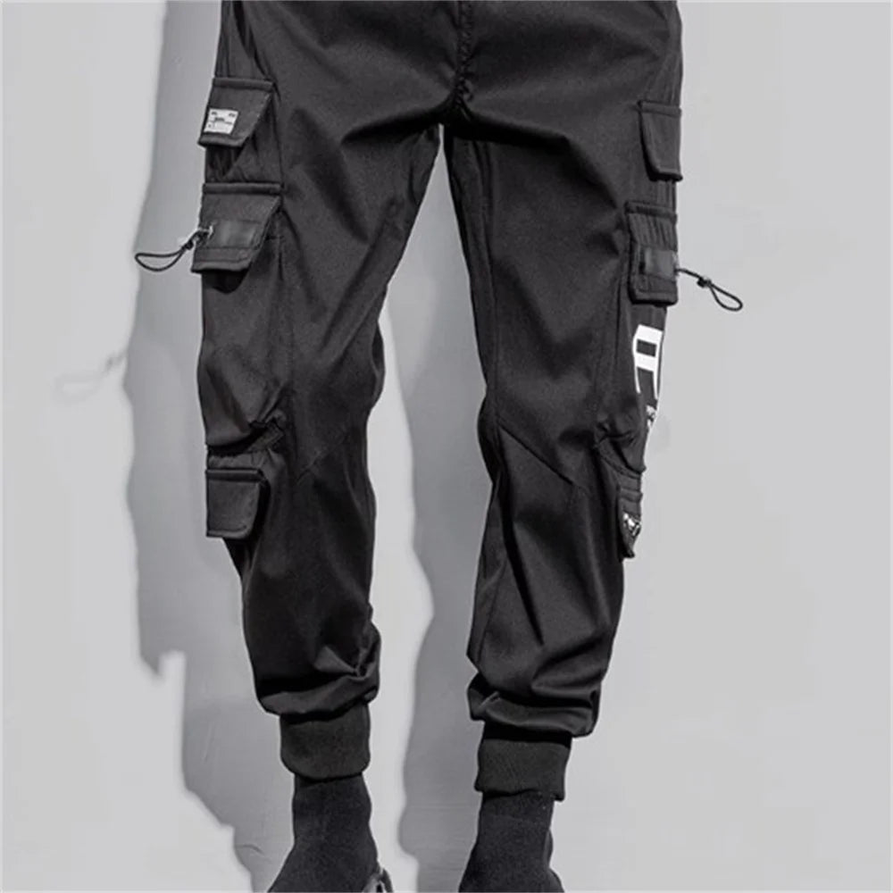 Men Cargo Pants Multi Pocket Drawstring Outdoor Man Sweatpants Male Hip Hop Joggers Pants Fashion Sweatpants Overalls Casual