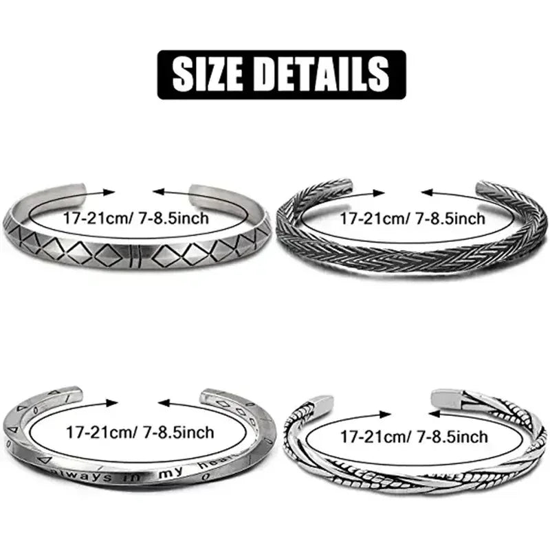 Simple Twisted Stainless Steel Open Bangles for Men Women