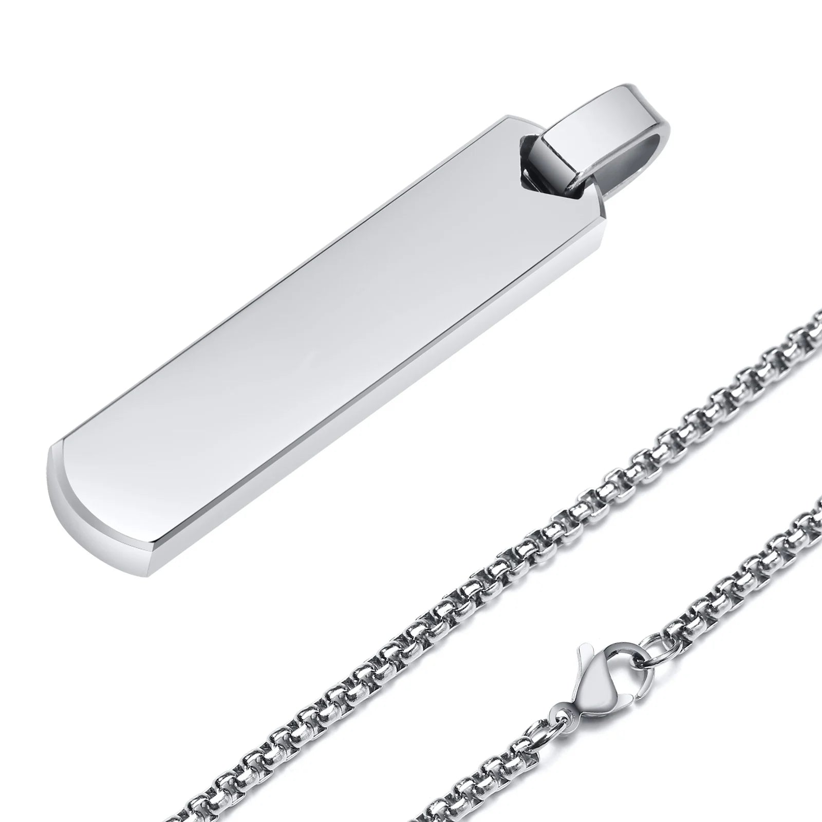 Thick Geometric Vertical Bar Pendant for Men